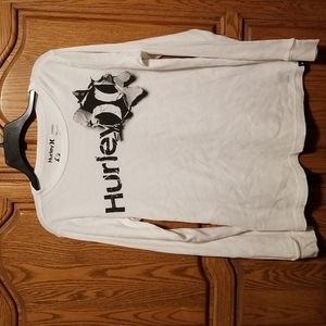 White Hurley waffle long sleeve shirt size small